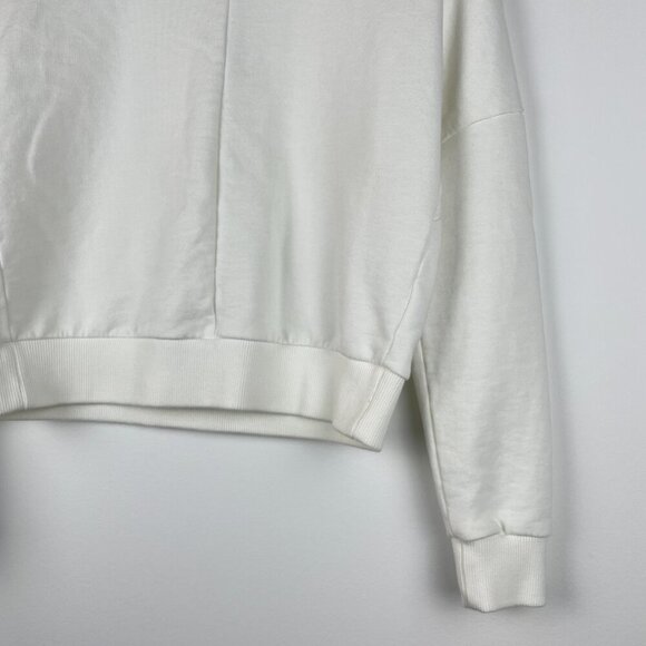 Harmony Paris Women's White Cropped Sweatshirt w/ Center Seam - Size XS - Picture 2 of 6